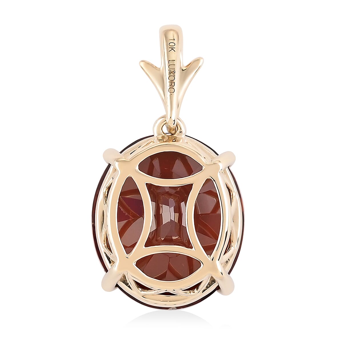 Luxoro 10K Yellow Gold AAA Honey Garnet Solitaire Pendant, Gold Wt.1.36 Gms  9.300  Ct.