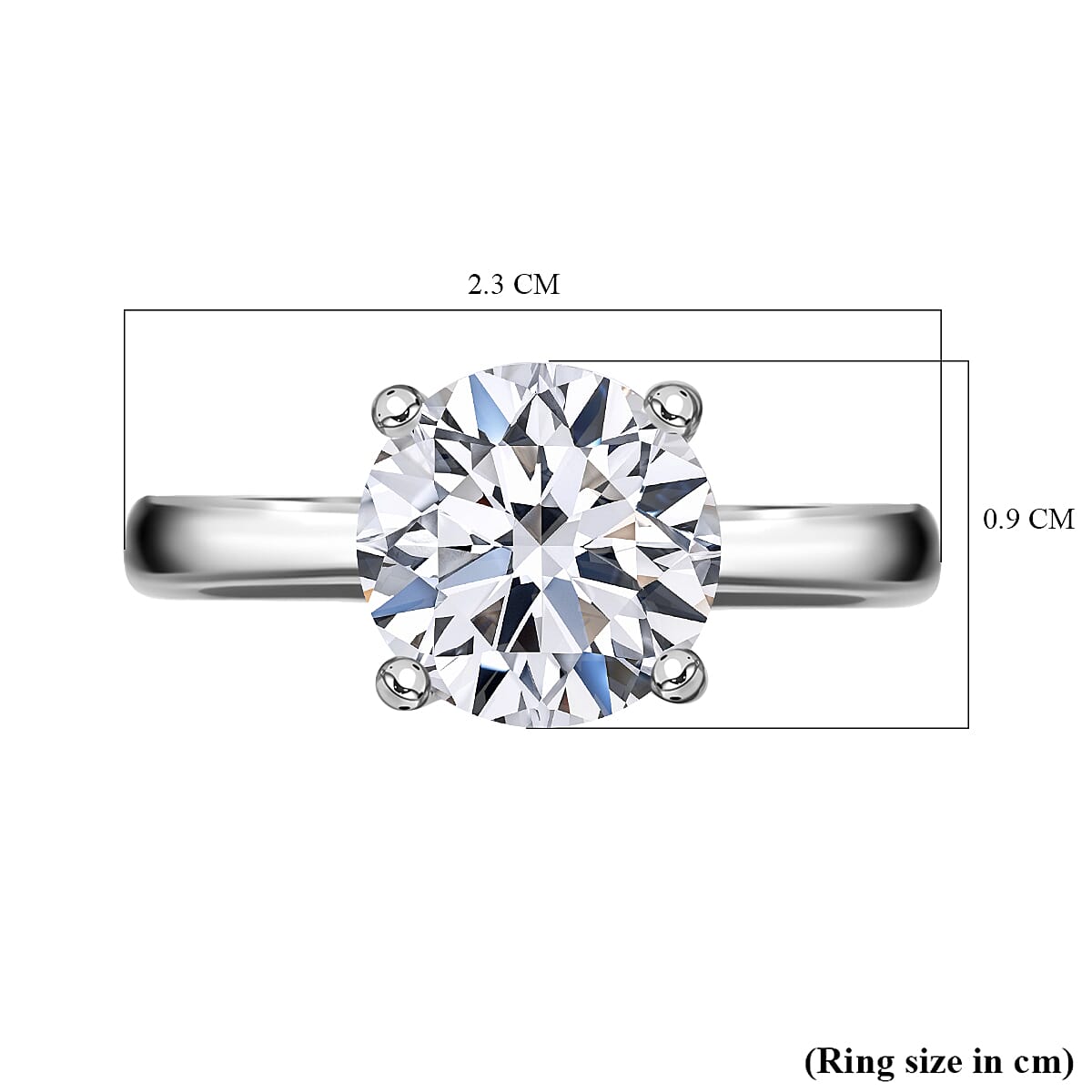 950 Platinum VS Lab Grown Diamond F, VS Ring, Platinum Wt.3.5 Gms  2.000  Ct.
