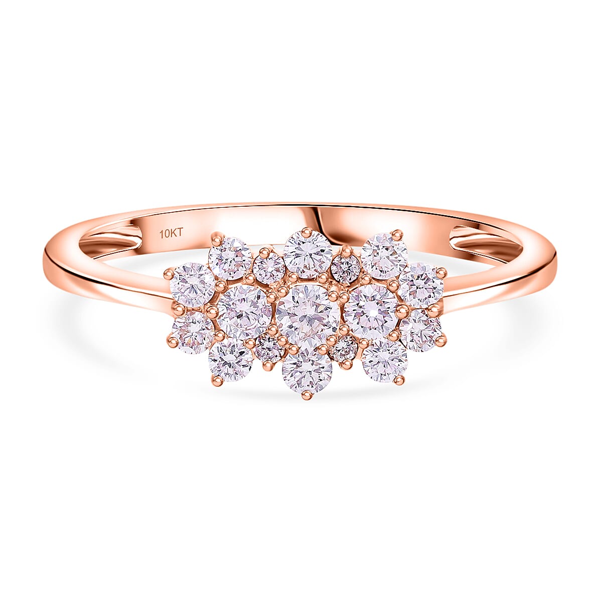 10K Rose Gold VS-SI Pink Diamond VS-SI Ring, Gold Wt.2 Gms  0.500  Ct.