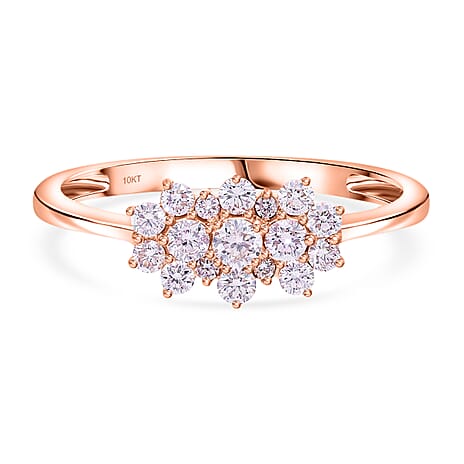 10K Rose Gold VS-SI Pink Diamond VS-SI Ring, Gold Wt.2 Gms  0.500  Ct.