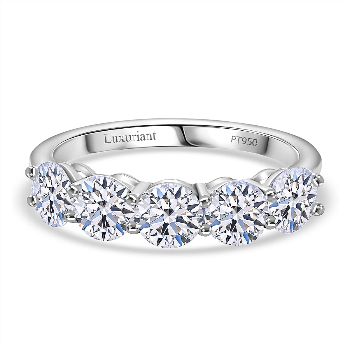 Luxuriant Lab Grown Diamond Ring in Rhodium OverlaySterling Silver  1.000  Ct.