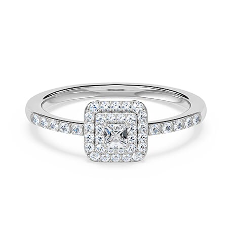 950 Platinum SI2 White Diamond SI2 Cluster Ring, Platinum Wt.4.72 Gms  0.471  Ct.