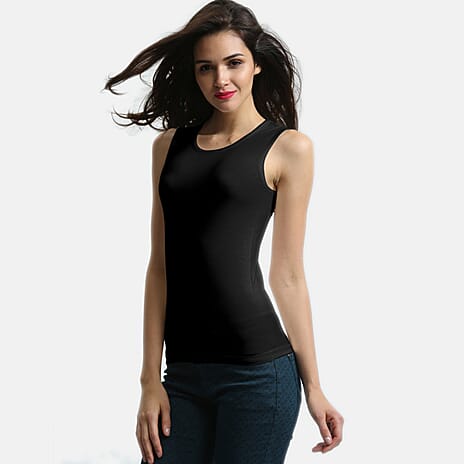 Palms Ladies Sleeveless Lightweight Top (Size 14) - Black