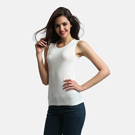 Palms Ladies Sleeveless Lightweight Top (Size 12) - Ivory