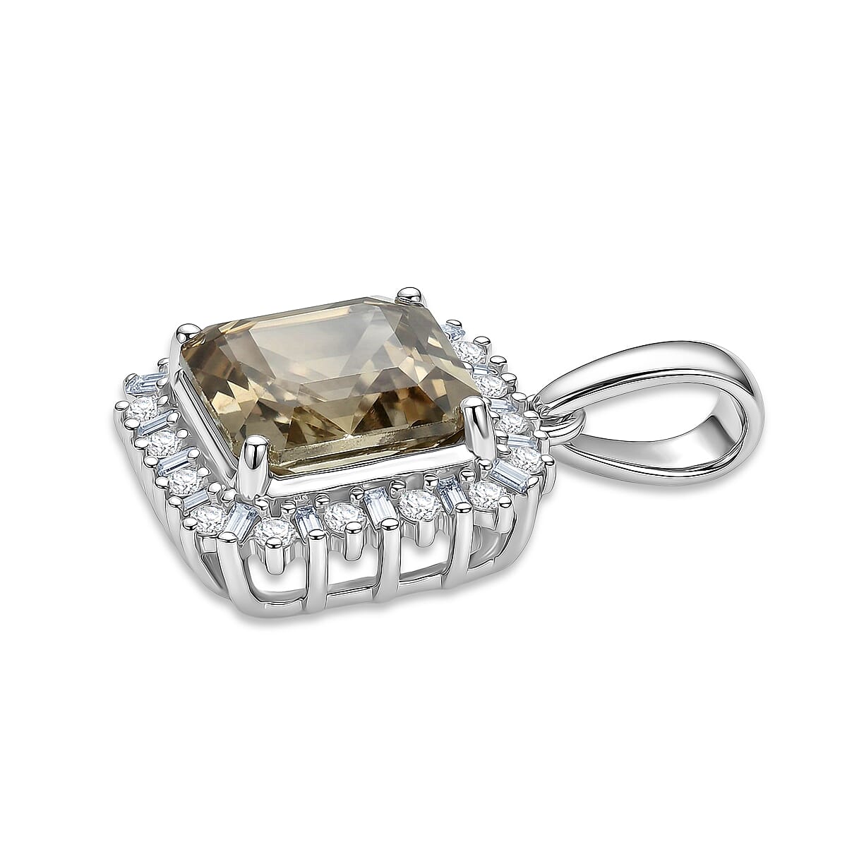 Rhapsody - 950 Platinum AAAA Turkizite & VS-E-F White EARTH MINED Diamond Halo Pendant 4.74 Ct, Platinum Wt. 3.94 Gms