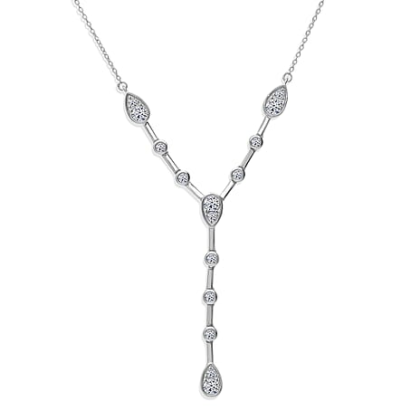 Luxuriant Lab Grown Diamond Necklace (Size - 18) in Rhodium OverlaySterling Silver  0.997  Ct.