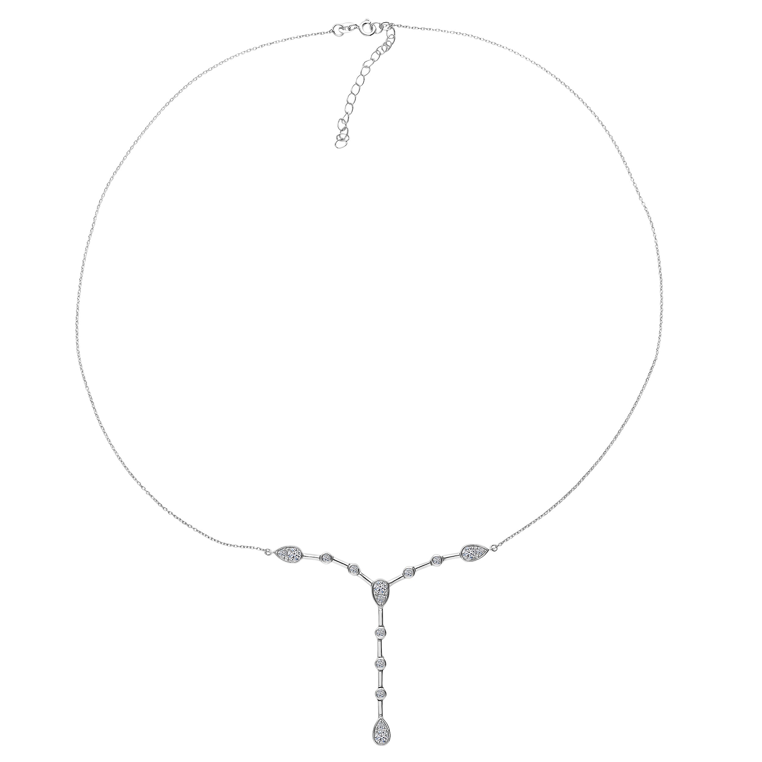 Luxuriant Lab Grown Diamond Necklace (Size - 18) in Rhodium OverlaySterling Silver  0.997  Ct.