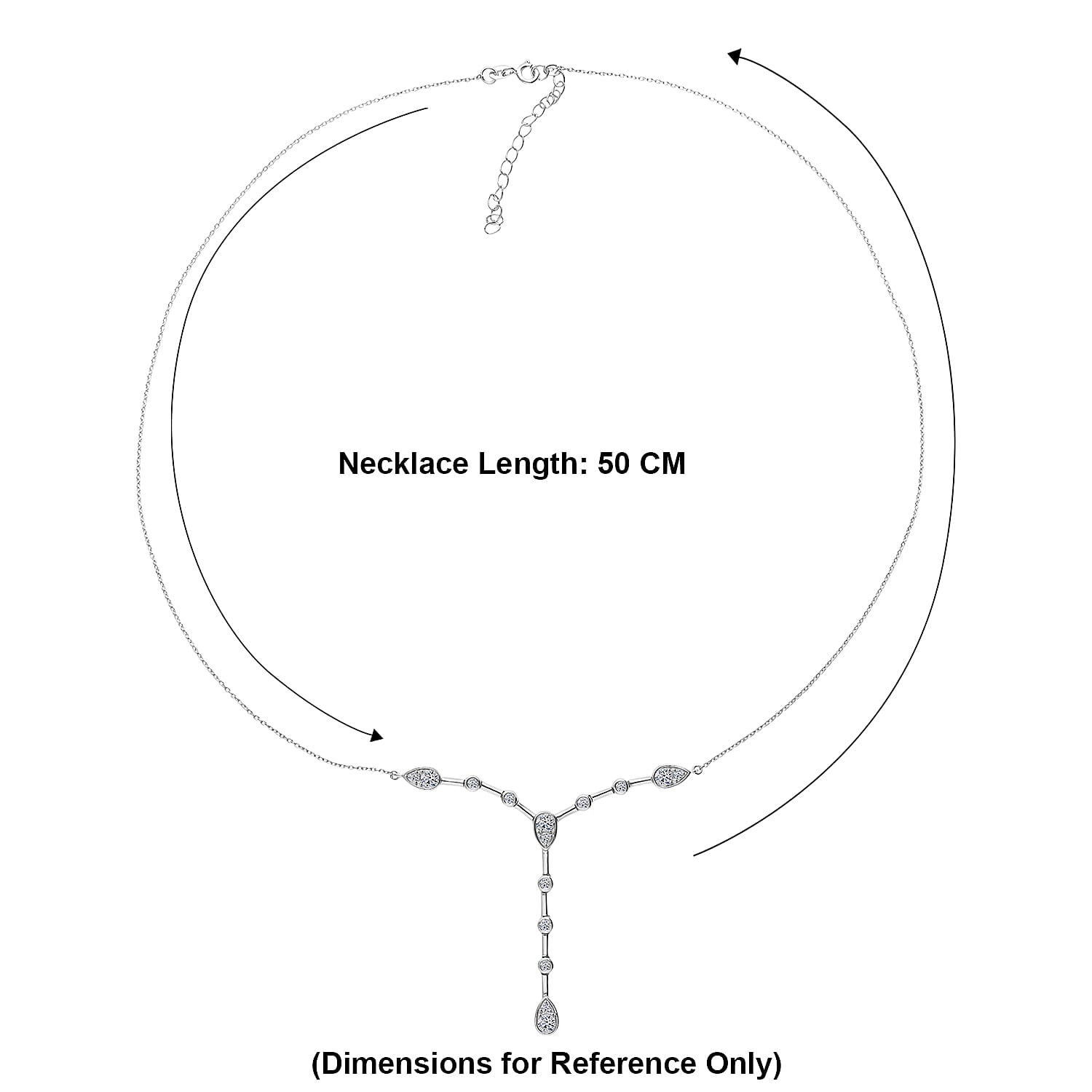Luxuriant Lab Grown Diamond Necklace (Size - 18) in Rhodium OverlaySterling Silver  0.997  Ct.