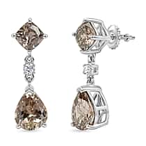 Rhapsody 950 Platinum AAAA Turkizite & VS-E-F White Diamond Dangling Earring with Screw Back 8.64 Ct, Platinum Wt. 6.57 Gms
