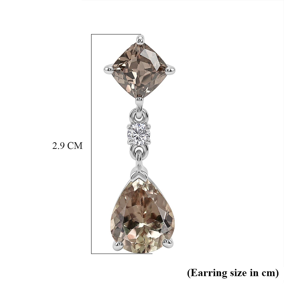 Rhapsody 950 Platinum AAAA Turkizite & VS-E-F White Diamond Dangling Earring with Screw Back 8.64 Ct, Platinum Wt. 6.57 Gms