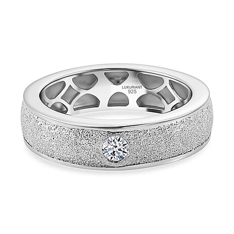 Luxuriant - Lab Grown Diamond (SI-G-H) Band Ring in Rhodium Overlay Sterling Silver