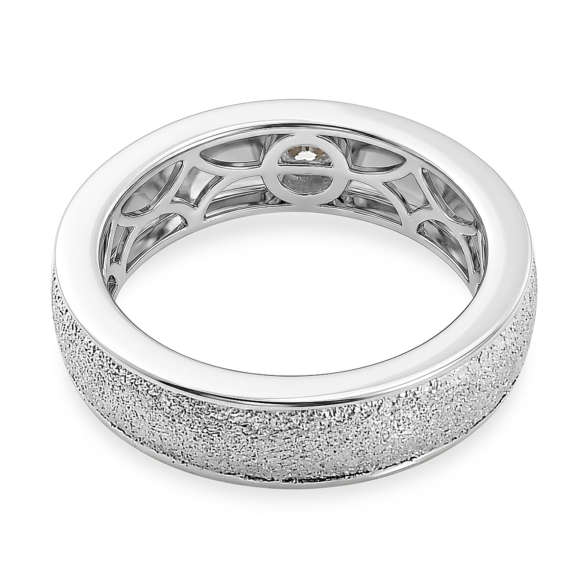 Luxuriant - Lab Grown Diamond (SI-G-H) Band Ring in Rhodium Overlay Sterling Silver