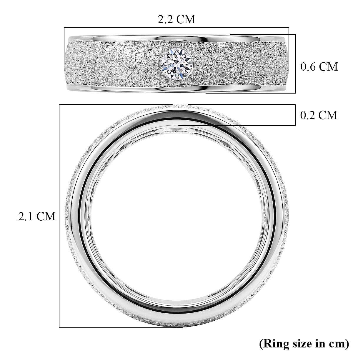 Luxuriant - Lab Grown Diamond (SI-G-H) Band Ring in Rhodium Overlay Sterling Silver