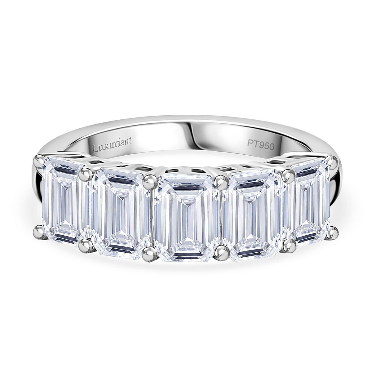 Luxuriant 950 Platinum SGL Certified VS-E-F Lab Grown Diamond 5 Stone Ring 3.00 Ct, Platinum Wt. 4.77 Gms