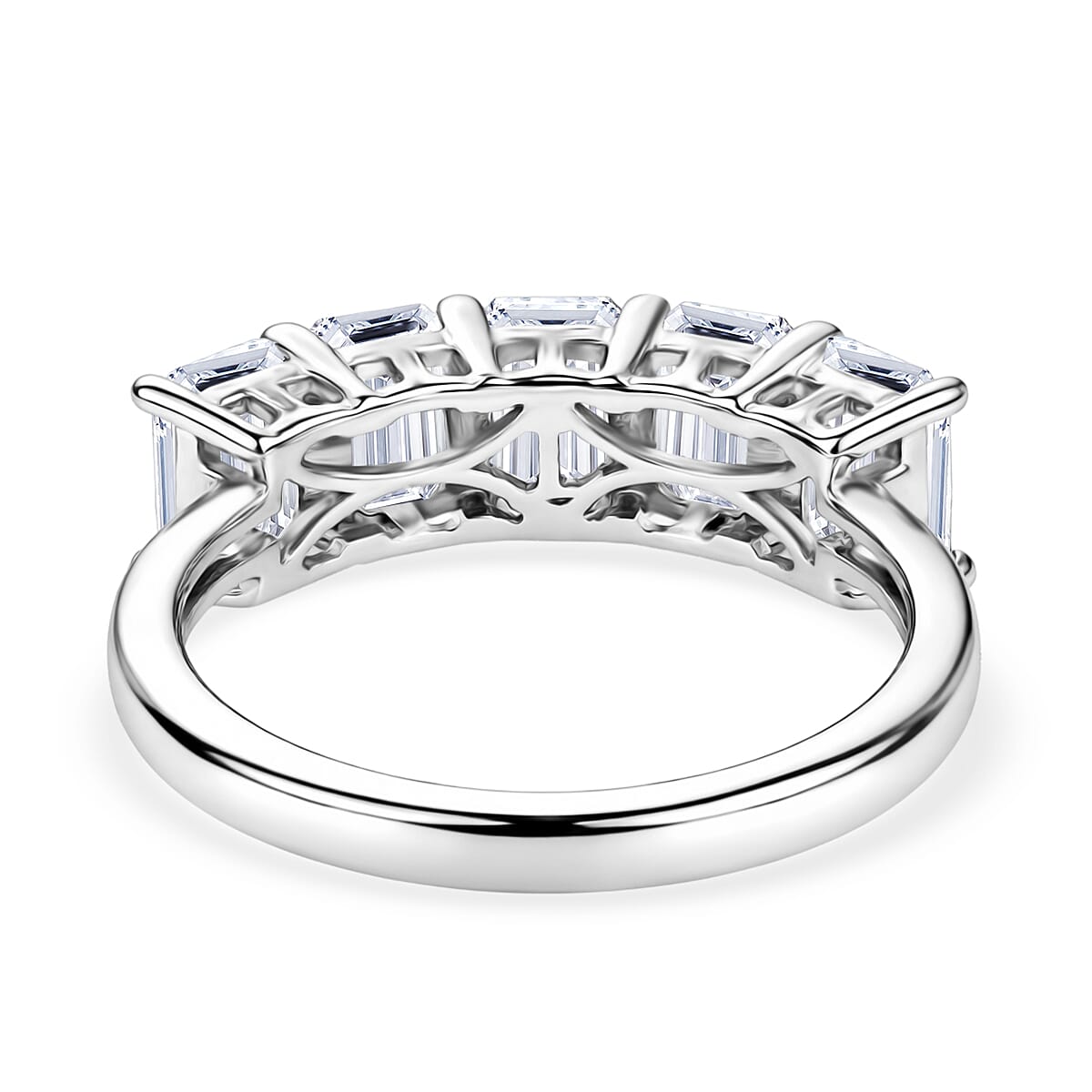 Luxuriant 950 Platinum SGL Certified VS-E-F Lab Grown Diamond 5 Stone Ring 3.00 Ct, Platinum Wt. 4.77 Gms