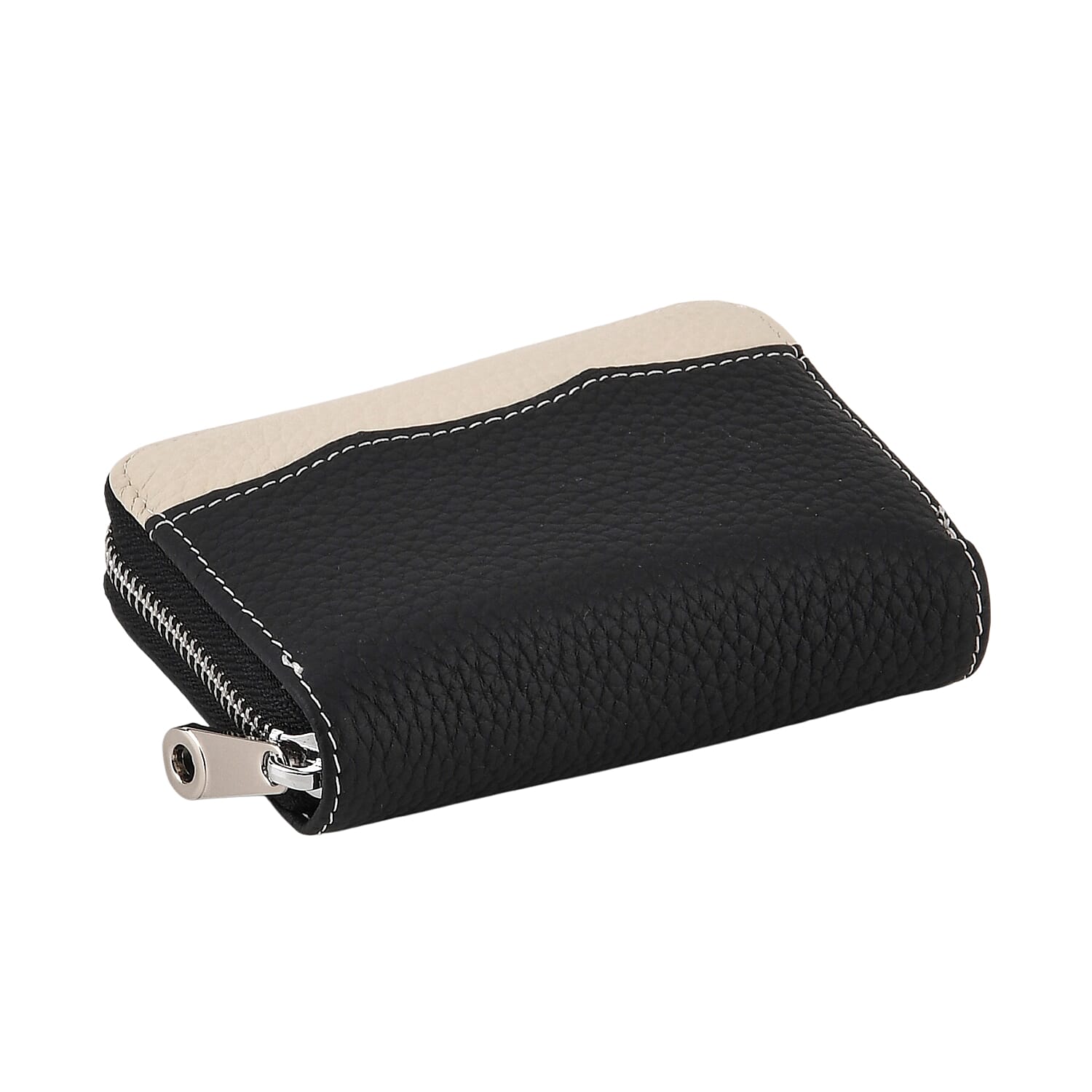 Leather Patterned Wallet (Size 11x8x2 cm) - Black