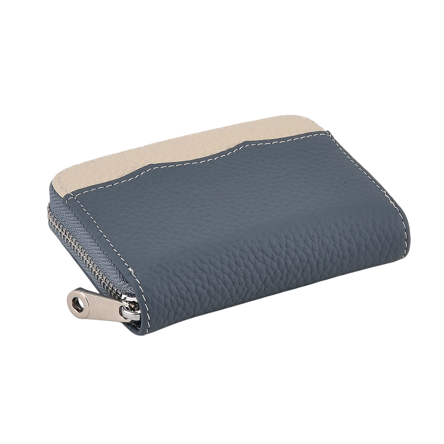 Leather Patterned Wallet (Size 11x8x2 cm) - Blue