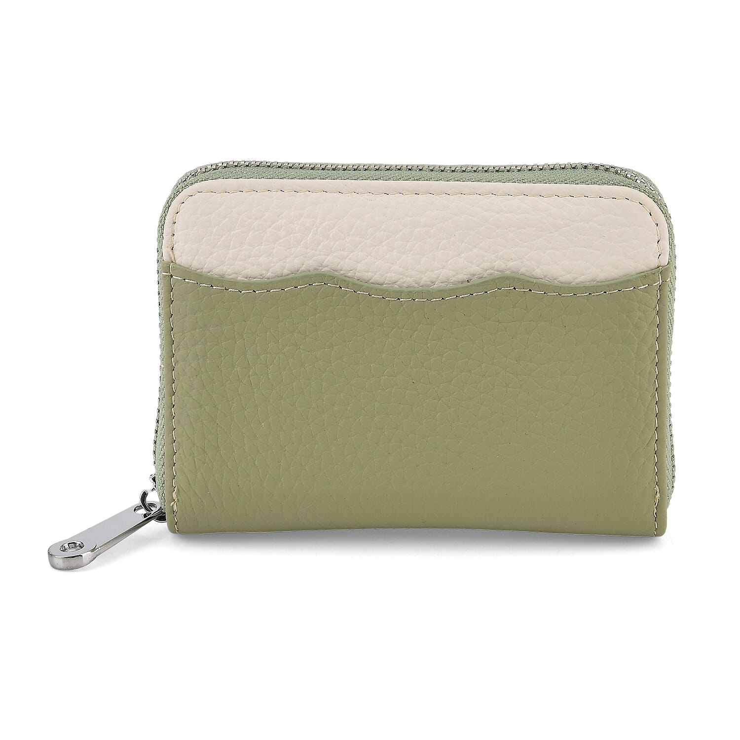 Leather Patterned Wallet (Size 11x8x2 cm) - Green