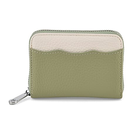 Leather Patterned Wallet (Size 11x8x2 cm) - Green