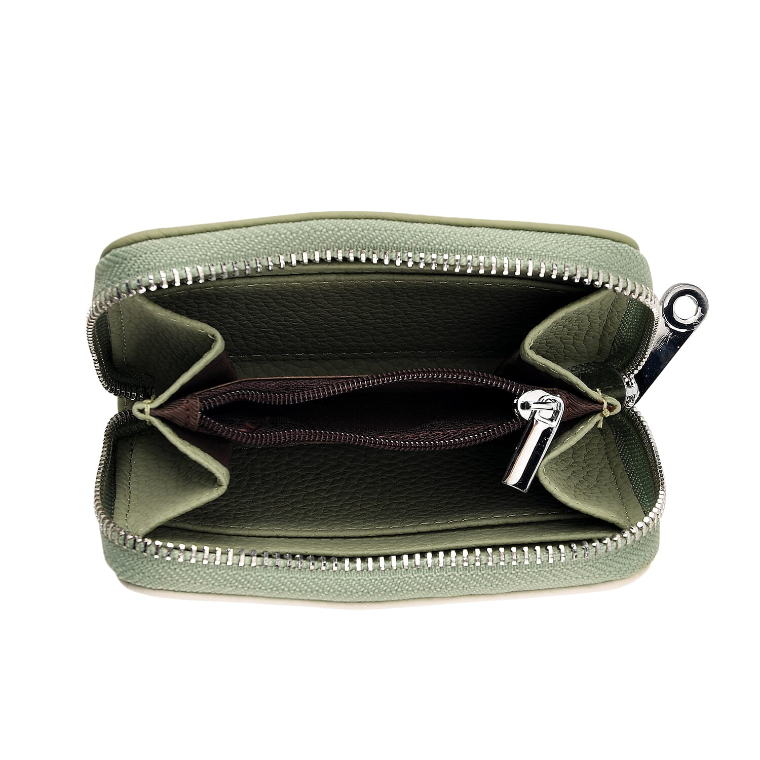 Leather Patterned Wallet (Size 11x8x2 cm) - Green