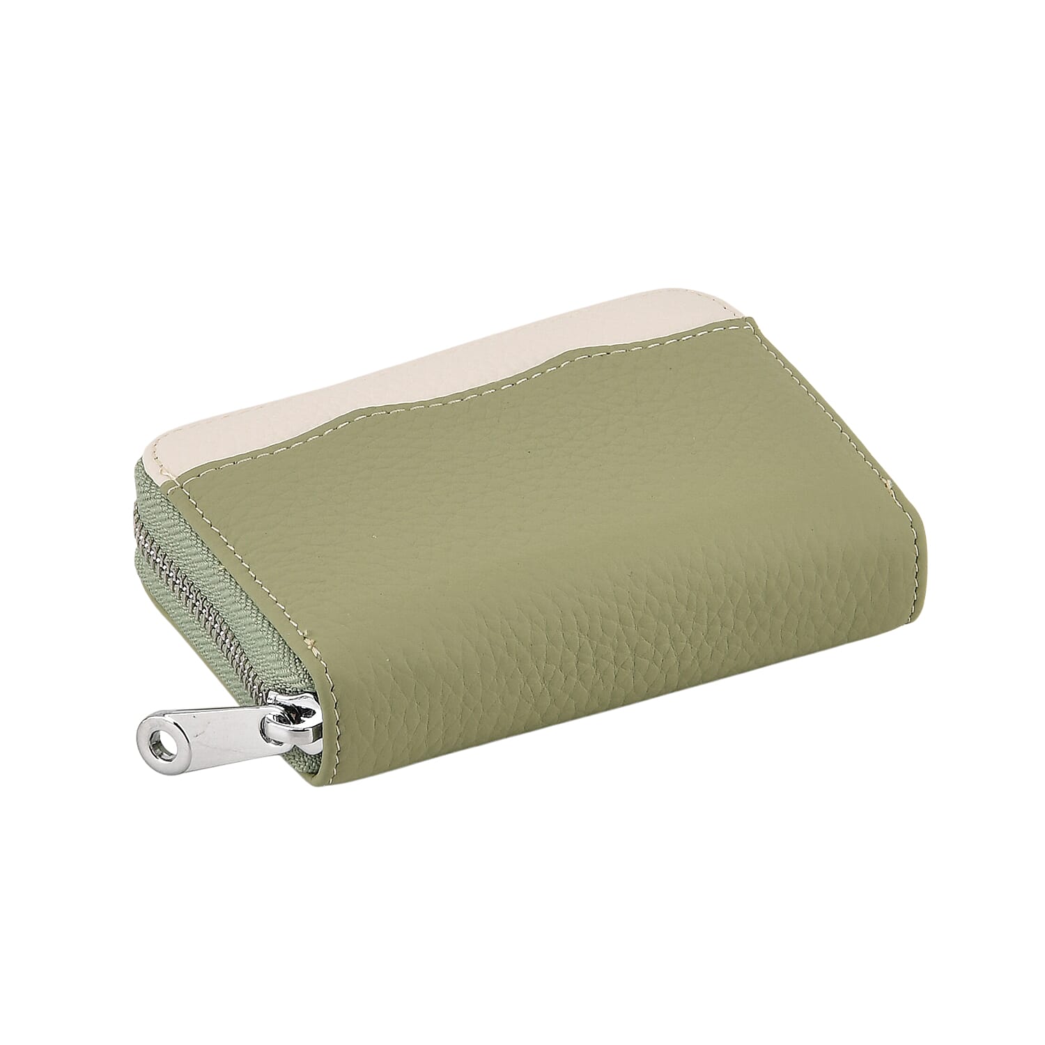 Leather Patterned Wallet (Size 11x8x2 cm) - Green
