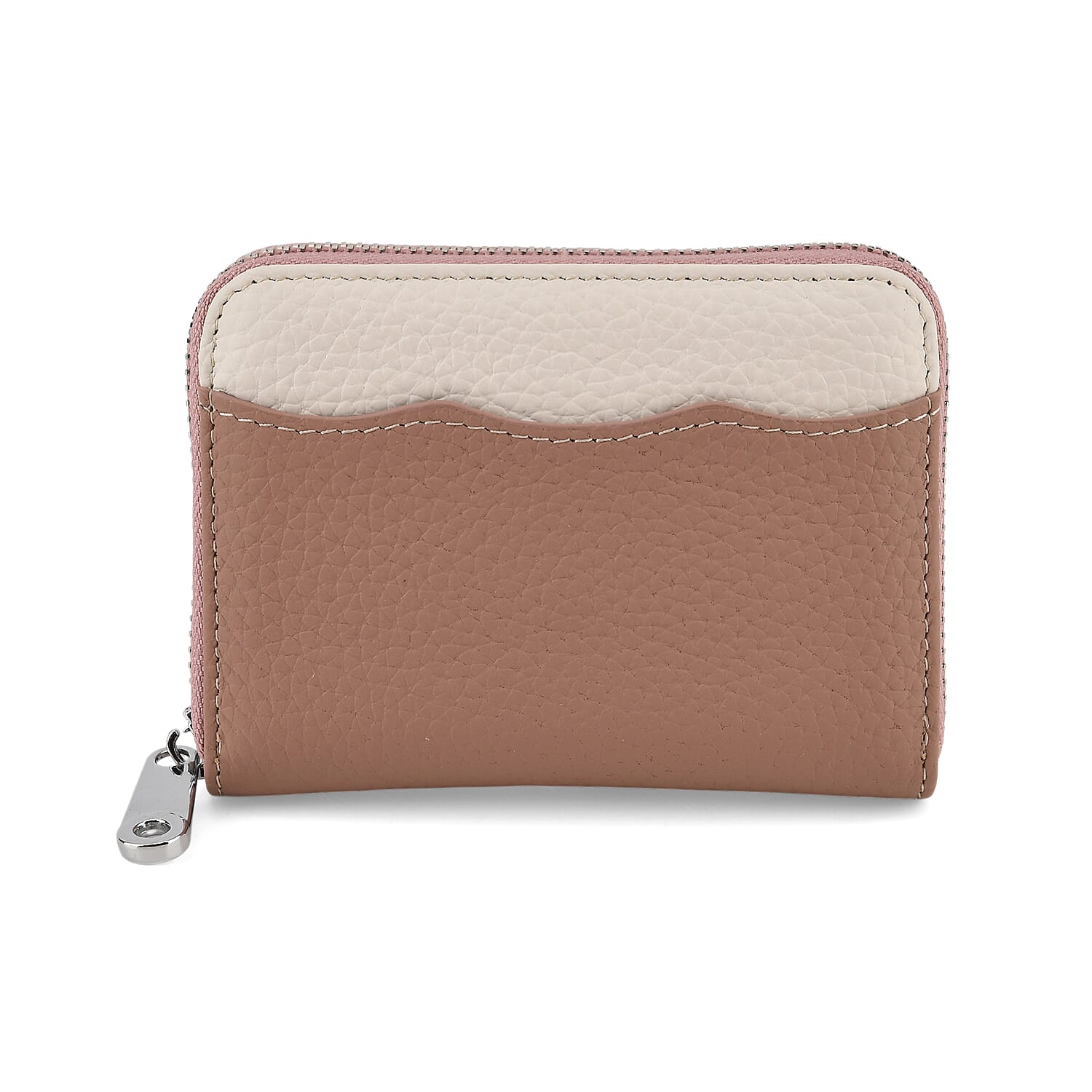 Leather Patterned Wallet (Size 11x8x2 cm) - Pink