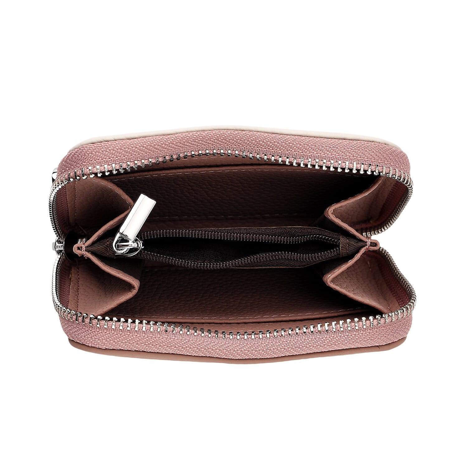 Leather Patterned Wallet (Size 11x8x2 cm) - Pink