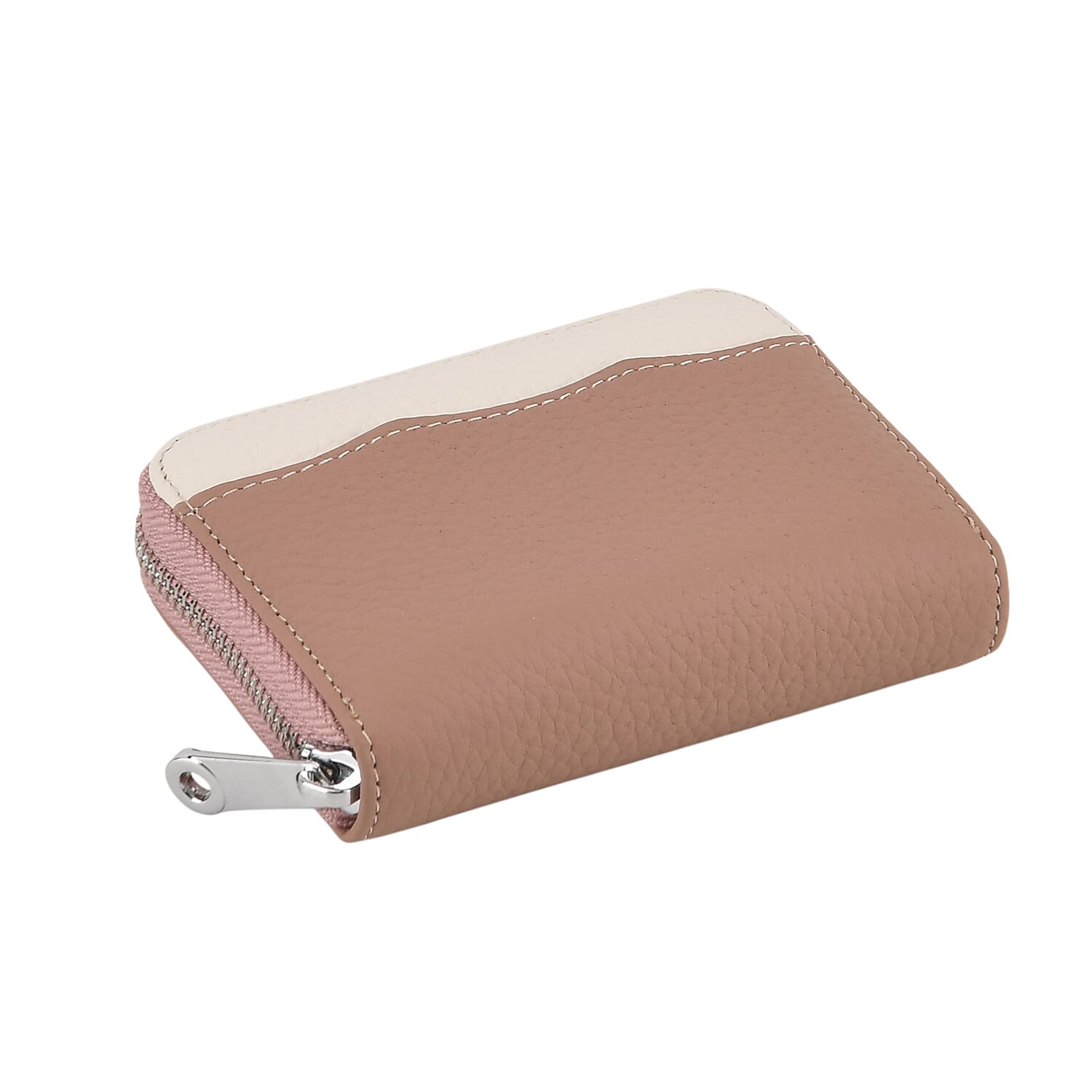 Leather Patterned Wallet (Size 11x8x2 cm) - Pink