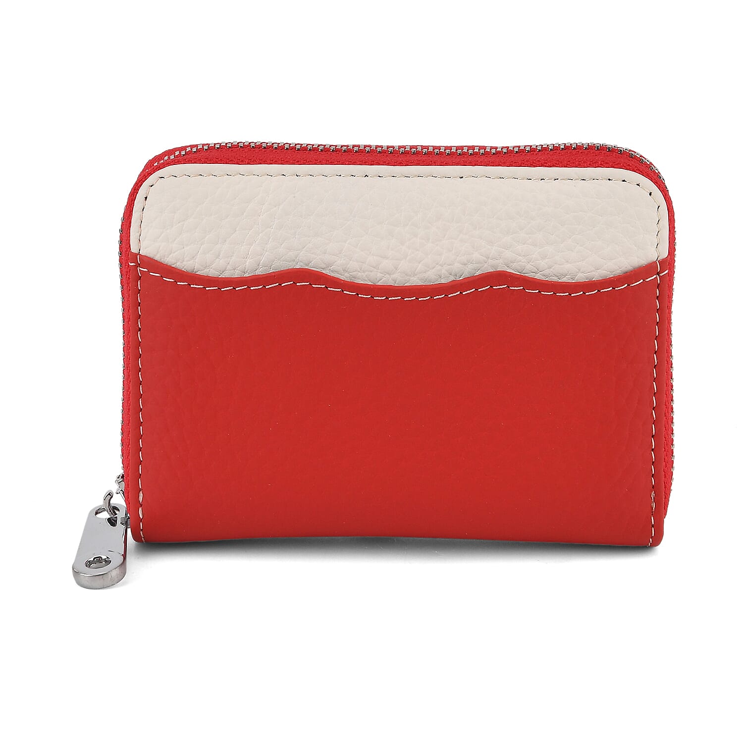 Leather Patterned Wallet (Size 11x8x2 cm) - Red