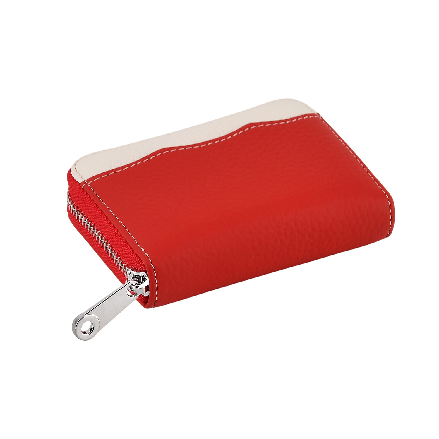 Leather Patterned Wallet (Size 11x8x2 cm) - Red