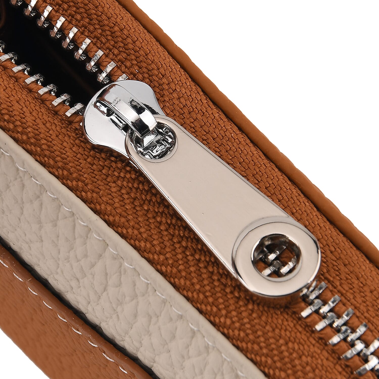 Leather Patterned Wallet (Size 11x8x2 cm) - Tan