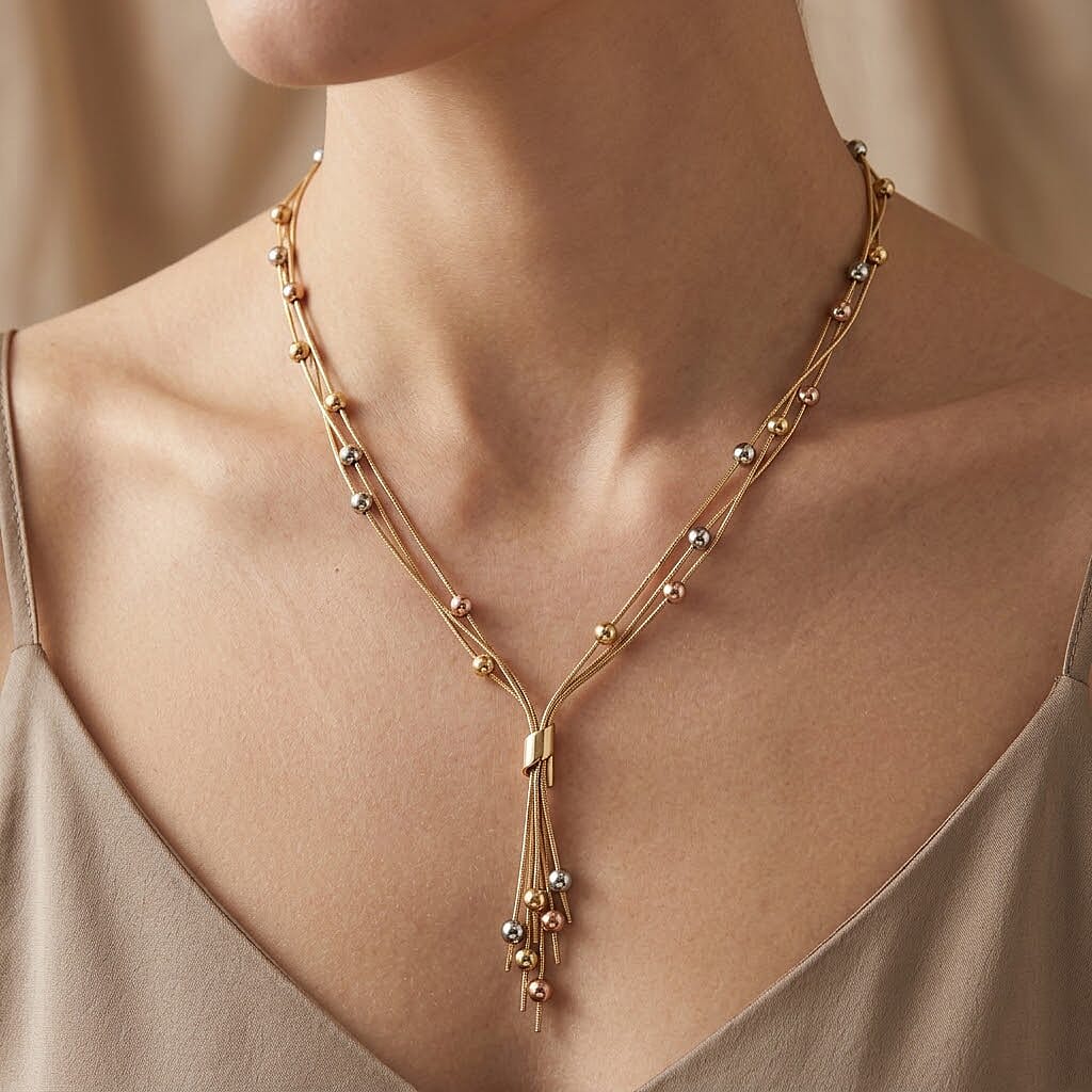 Necklace (Size - 20-2 Ext) in Gold, Rose & Silver Tone