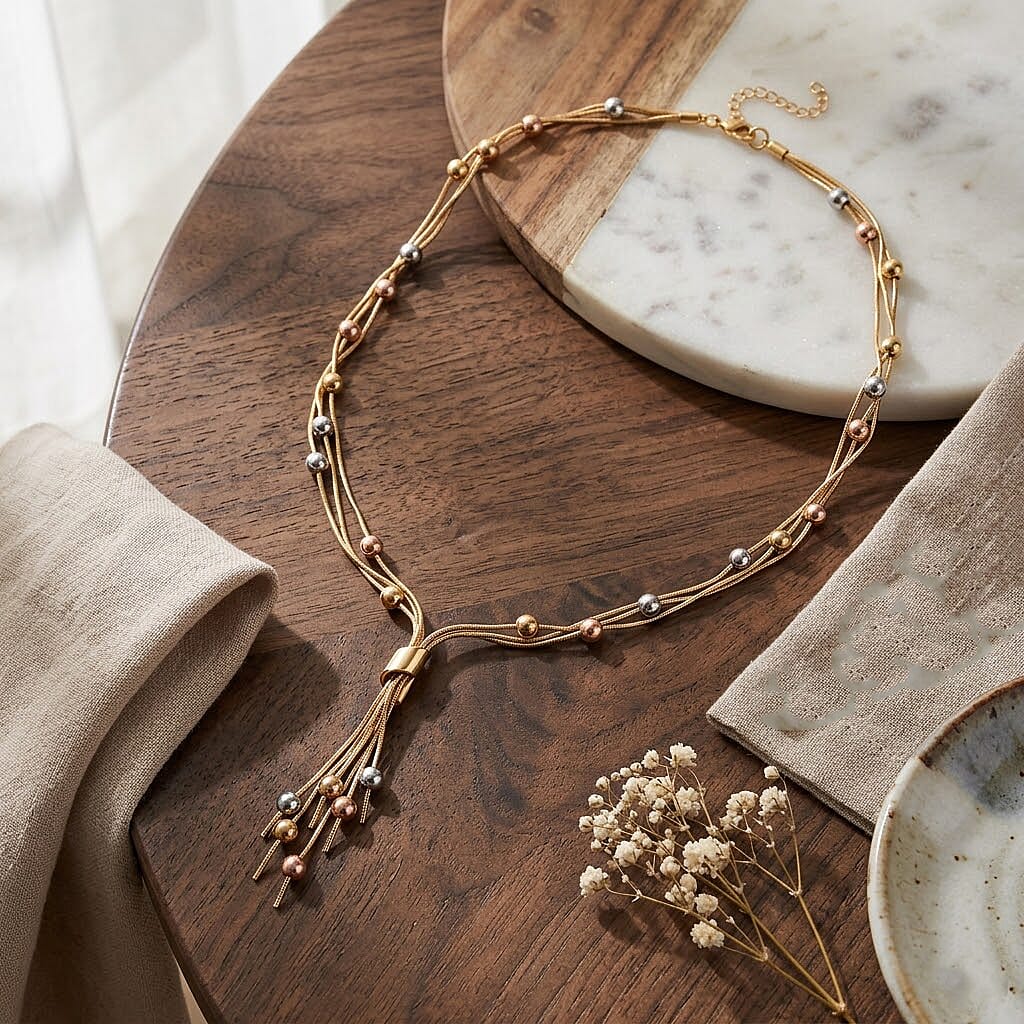 Necklace (Size - 20-2 Ext) in Gold, Rose & Silver Tone