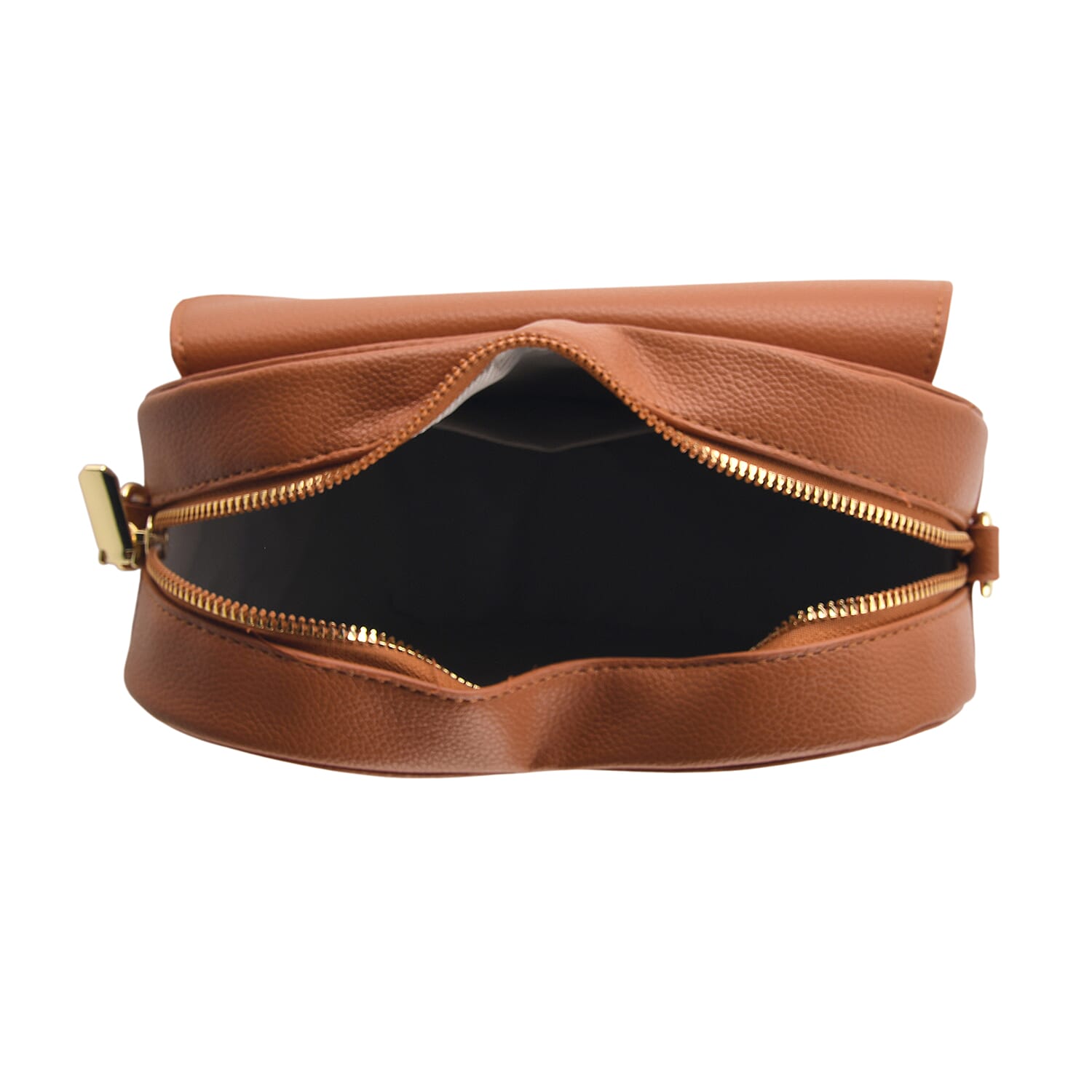 Designer Heart-Shaped Crossbody Bag with Chain Strap - Tan