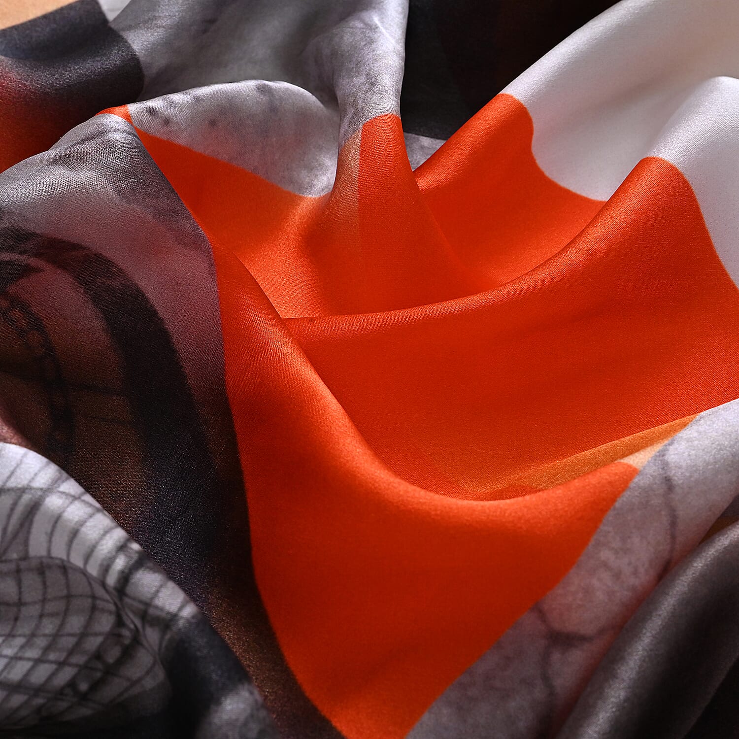 La Marey 100% Mulberry Silk Printed Scarf (170 x 55cm) - Multicolour