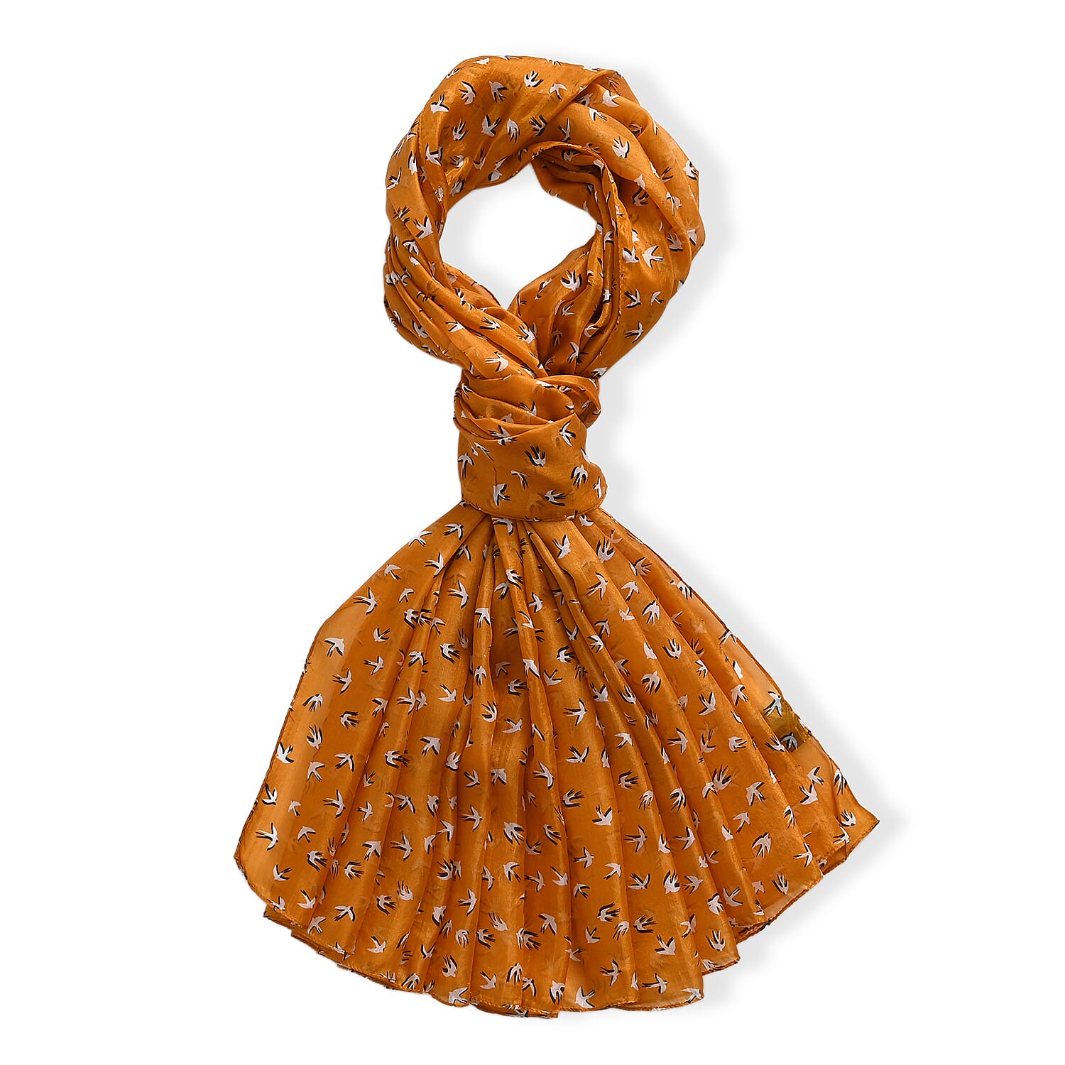 La Marey 100% Mulberry Silk Scarf (180 x 110cm) - Amber