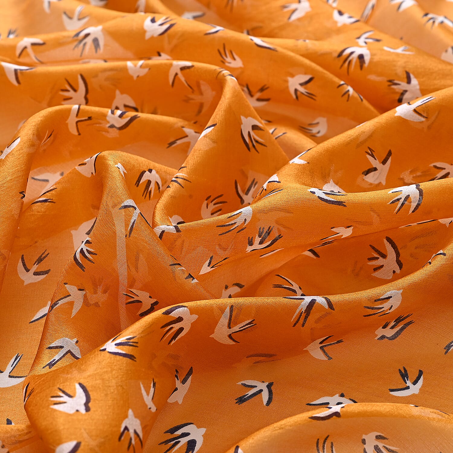 La Marey 100% Mulberry Silk Scarf (180 x 110cm) - Amber