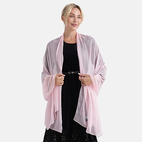 La Marey 100% Mulberry Silk Scarf (196 x 97cm) - Pink