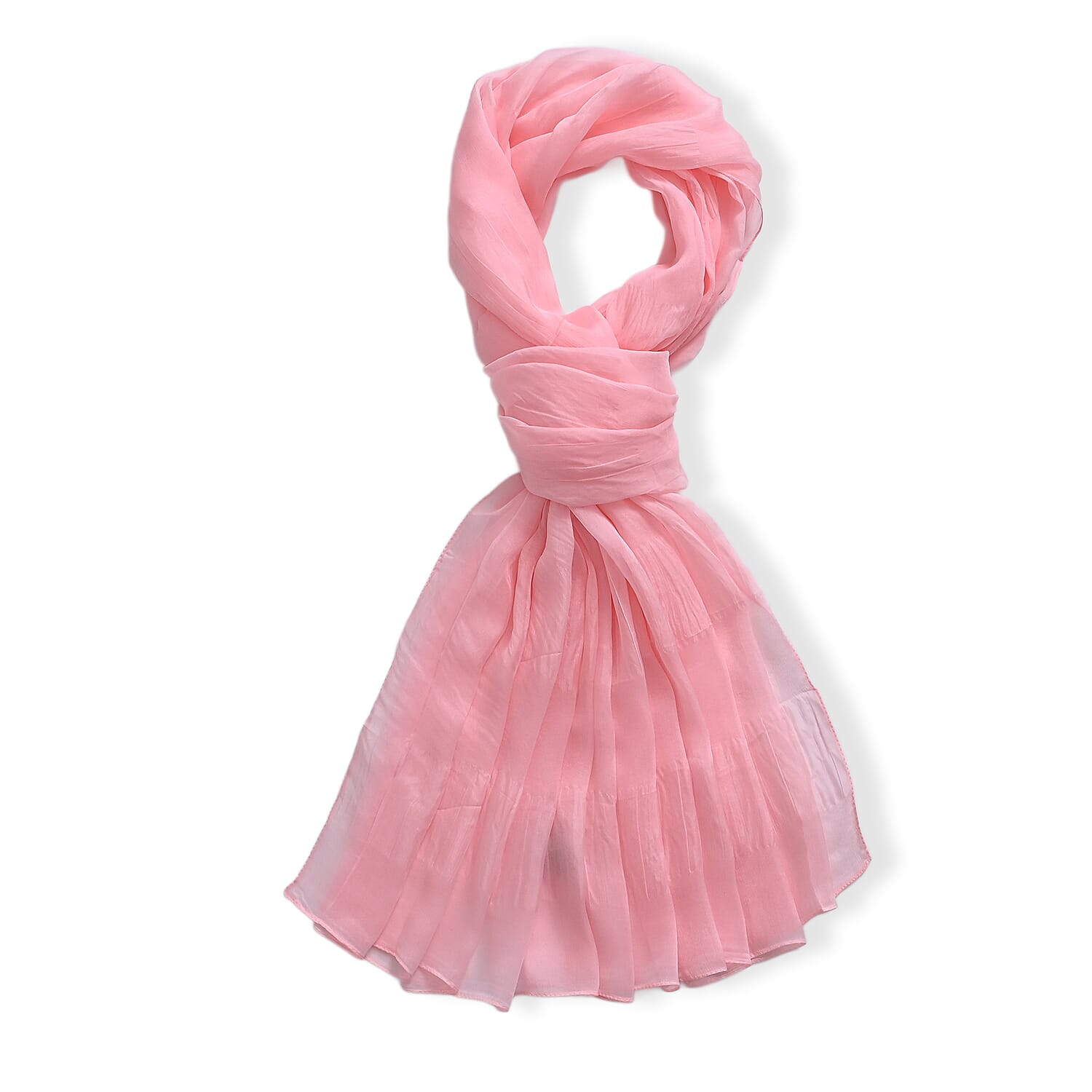 La Marey 100% Mulberry Silk Scarf (196 x 97cm) - Pink