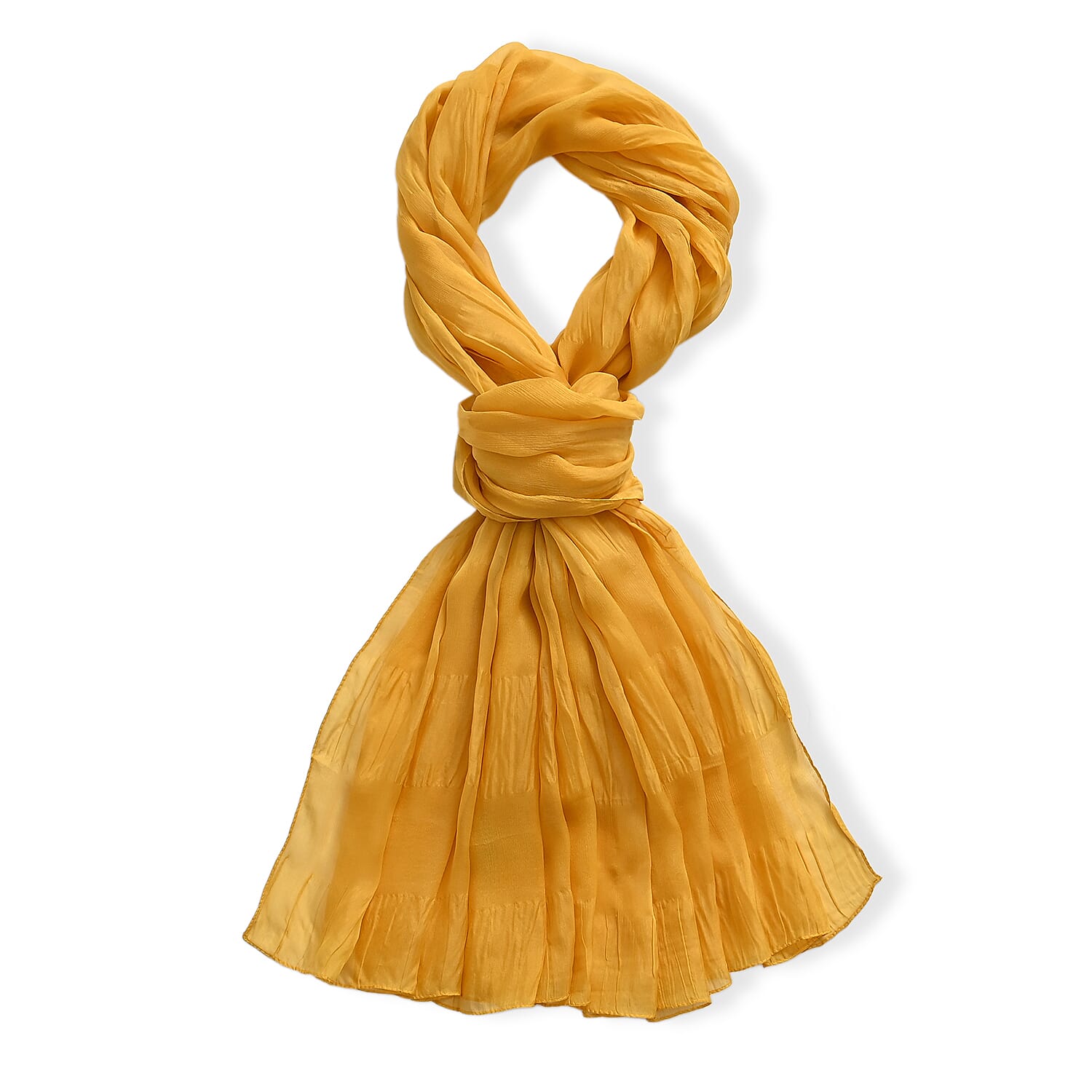 La Marey 100% Mulberry Silk Scarf (198 x 98cm) - Yellow