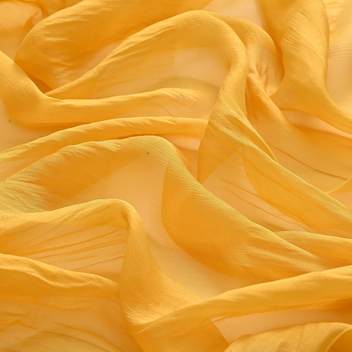 La Marey 100% Mulberry Silk Scarf (198 x 98cm) - Yellow