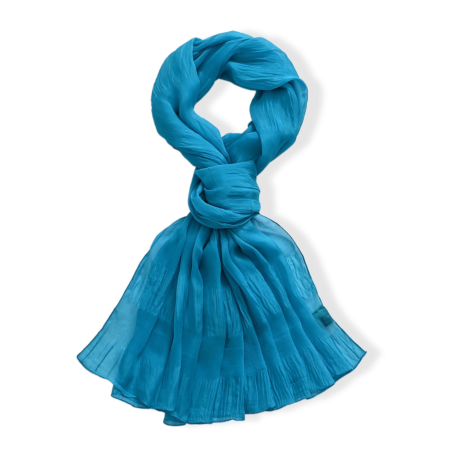 La Marey 100% Mulberry Silk Scarf (199 x 98cm) - Blue