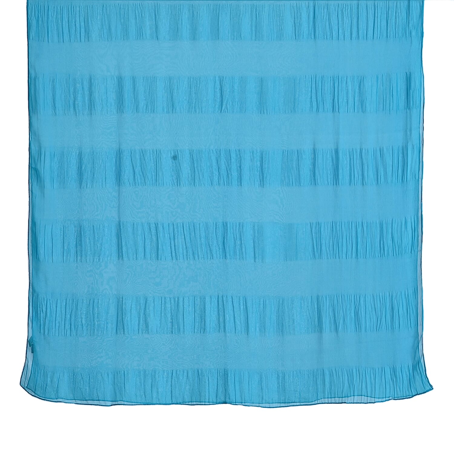 La Marey 100% Mulberry Silk Scarf (199 x 98cm) - Blue