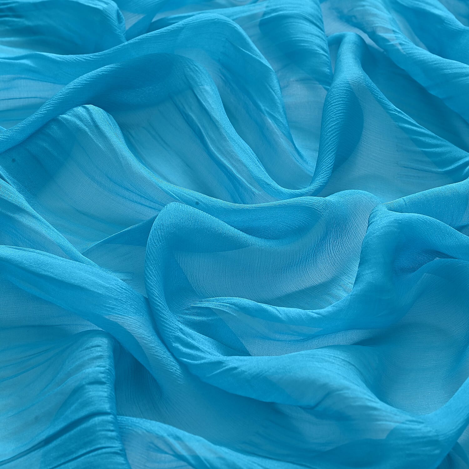 La Marey 100% Mulberry Silk Scarf (199 x 98cm) - Blue