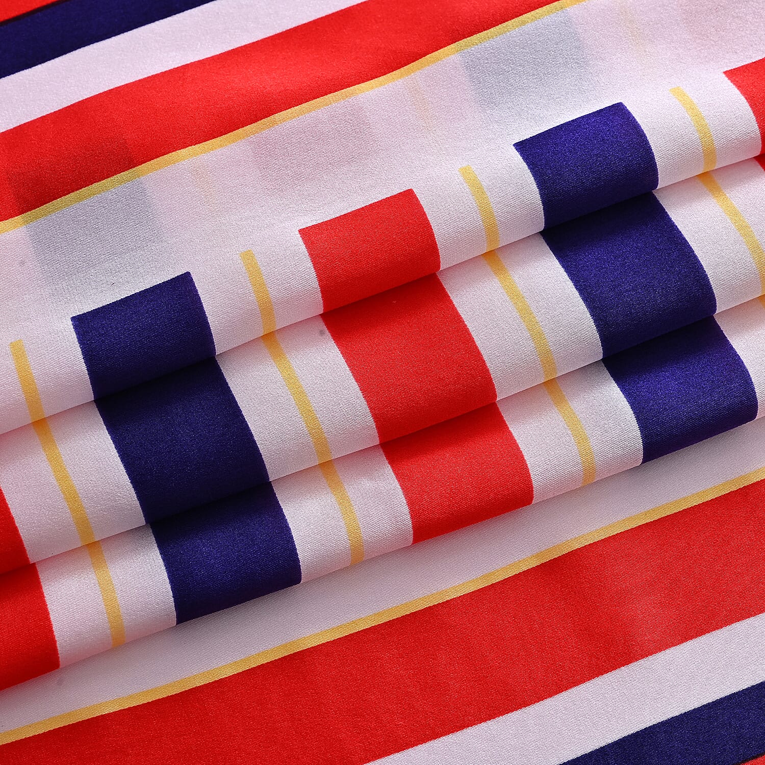 La Marey 100% Mulberry Silk Scarf (70 x 70cm) - Red & Navy