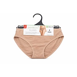 Palms Ladies Breathable Soft Bamboo-Blend Pack Of 2 Full Briefs 
