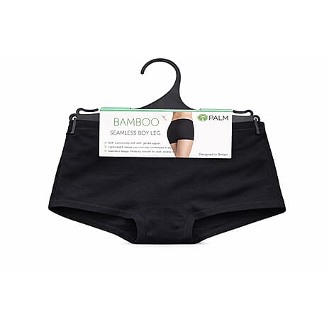 Palms Ladies Breathable, Soft Bamboo-Blend Pack Of 2 Shorts (Size L) - Black