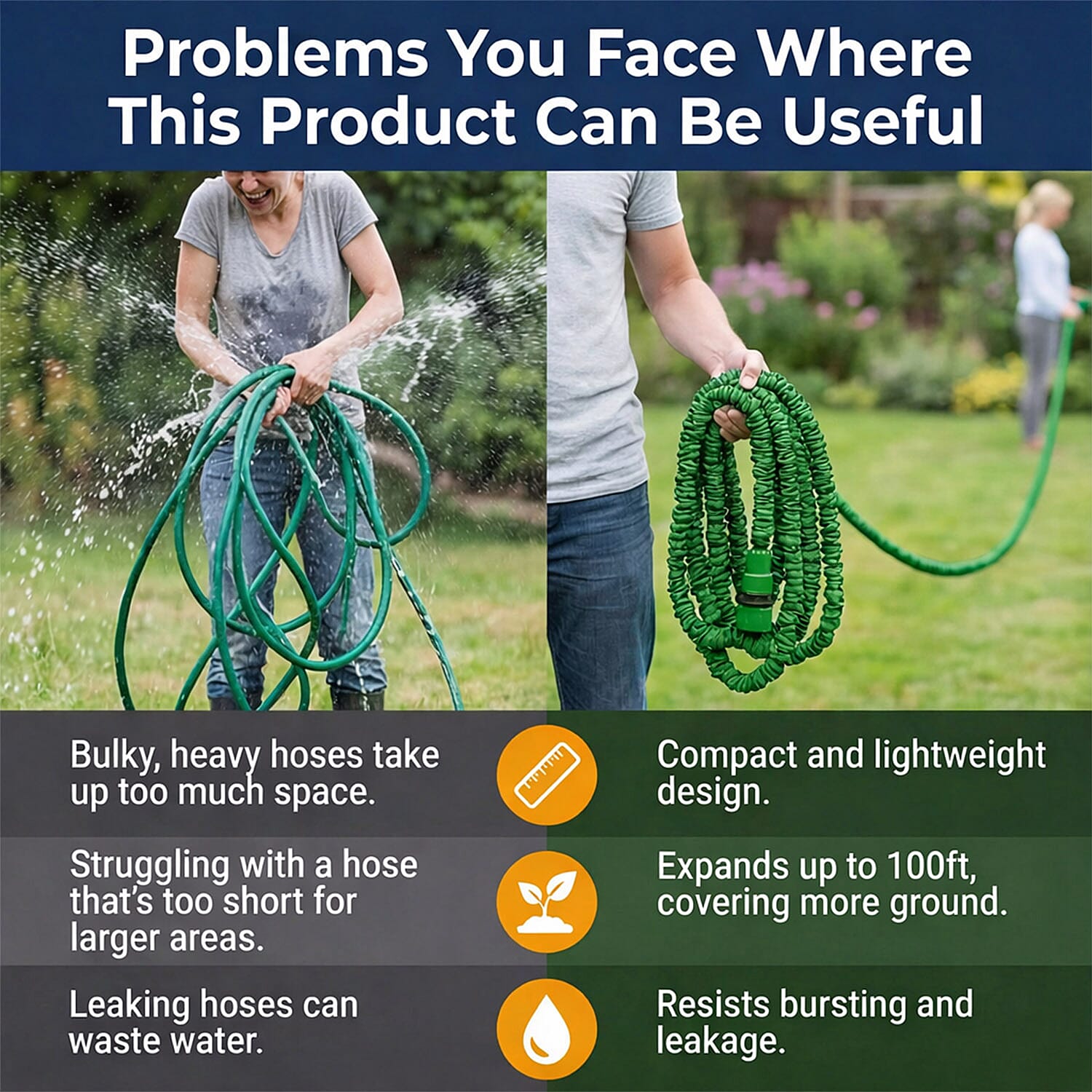 Latham - Hall 100Ft Expanding Hose Pipe - Green