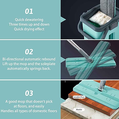 Aqua Laser Easy Flat Mop (1 x Replacement Cloth) - Green