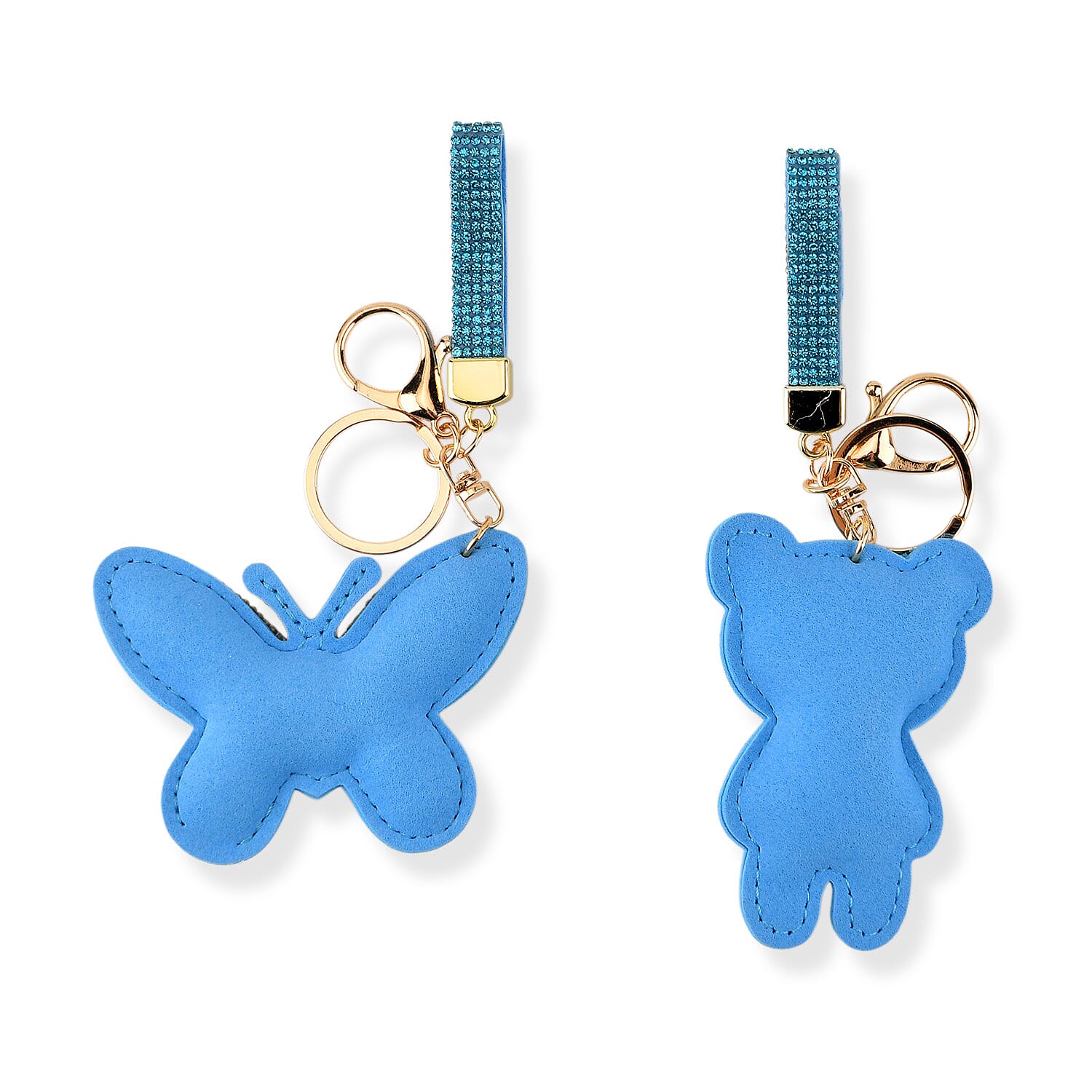 Set of 2 Crystal Embellished Charms Keychains